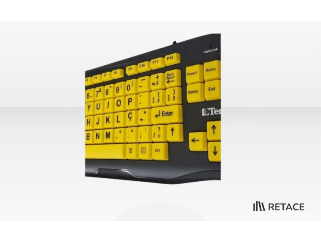 Teclado Preto e Amarelo